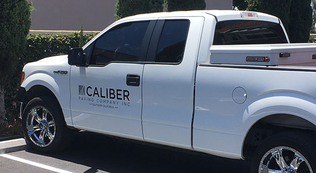 Caliber street repair truck packed at Lake Forest Shores