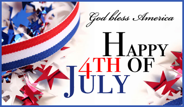4th of July banner in celebration of our wonderful country, America