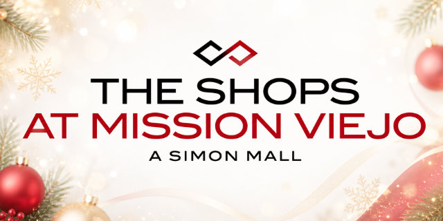 Christmas banner advertising the Shops at Mission Viejo