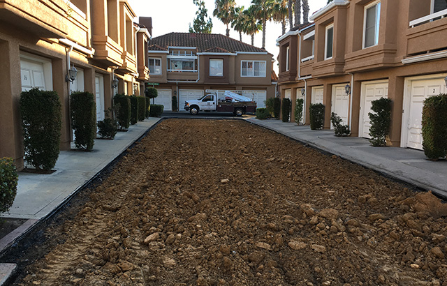 The construction to repave the asphalt begins.