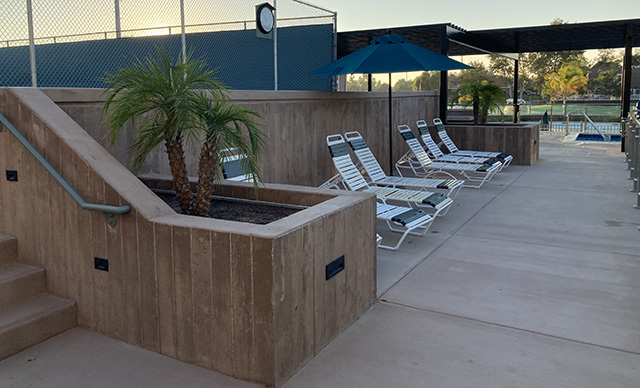 Seating at the Jr. olympic pool