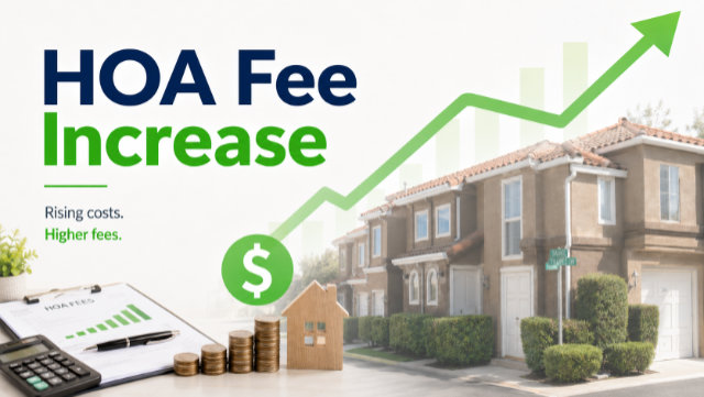 Image showing an arrow pointing upwards to signify HOA fee increases.