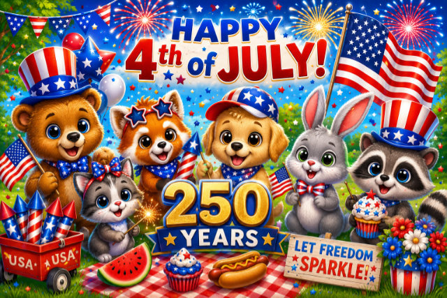 Image of the Fourth of July celebration marking 250 years of independence.