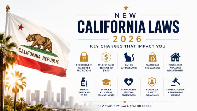 A listing of the different California laws enacted in 2026.