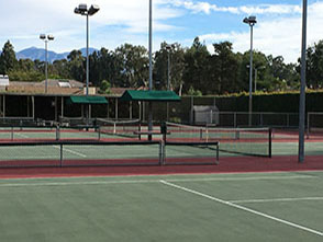 This is an image of the many tennis courts.