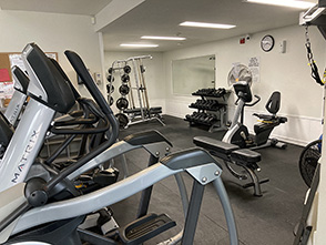 This is an image of the free weights at the gym.