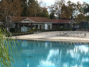 This is an image of the beach front by the lagoon.